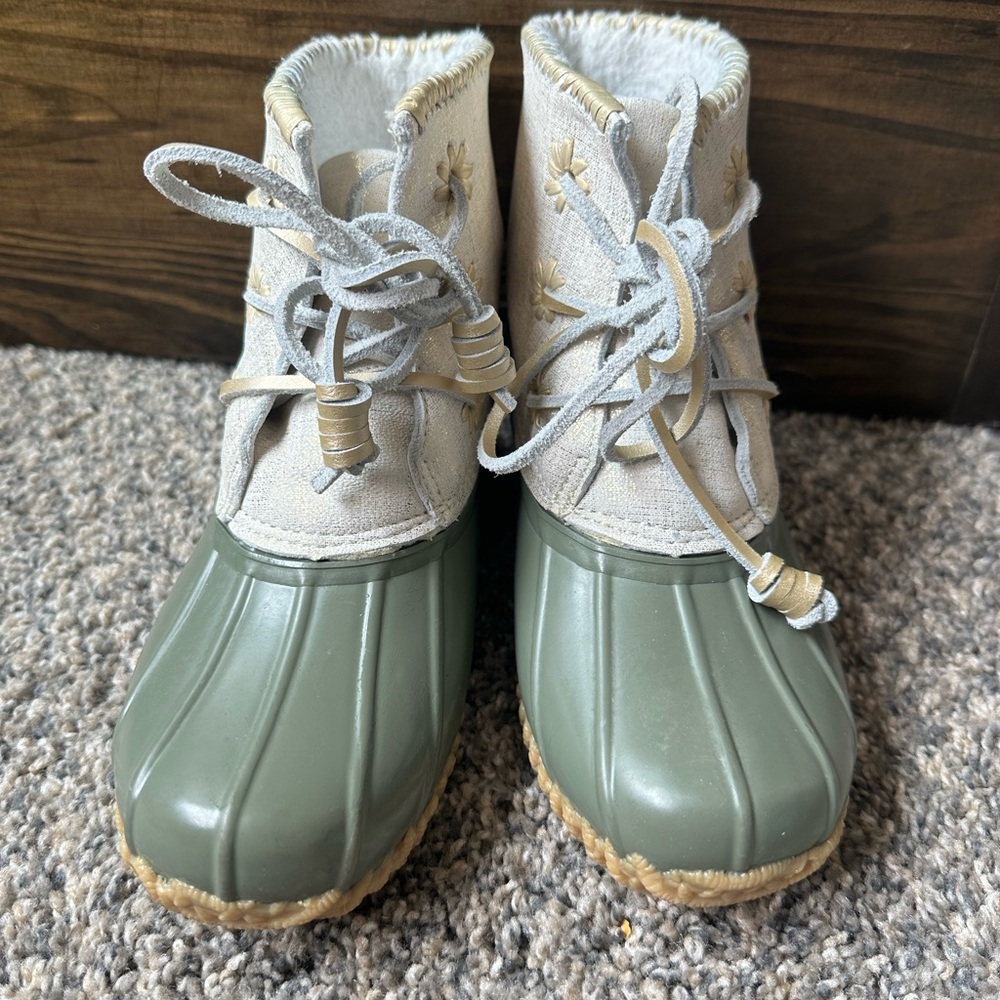 Jack Rogers Green Duck Boots Waterproof Rubber Sole